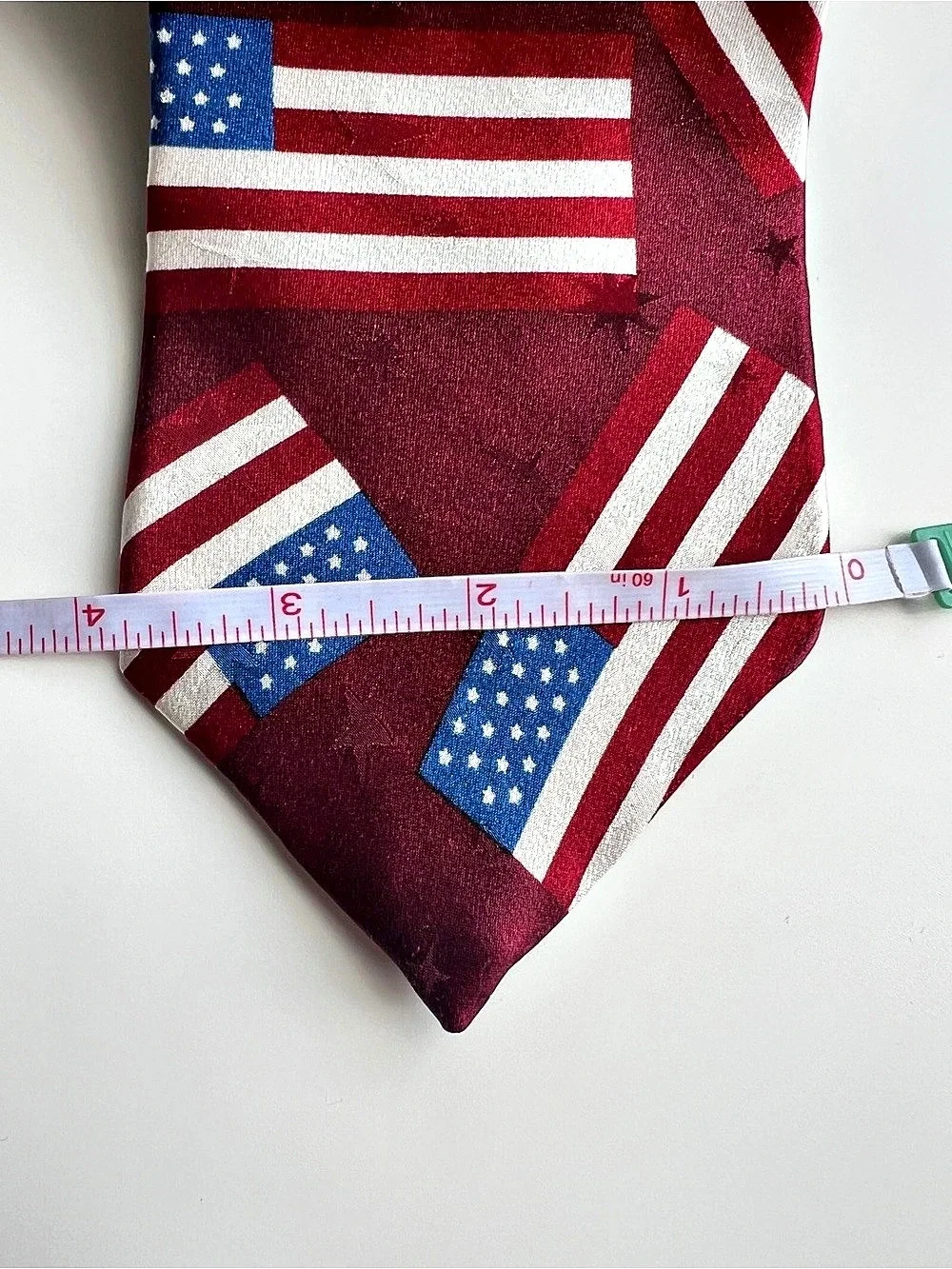 NWT Vintage 100% Silk American Flag Patriotic Novelty Tie Made in USA